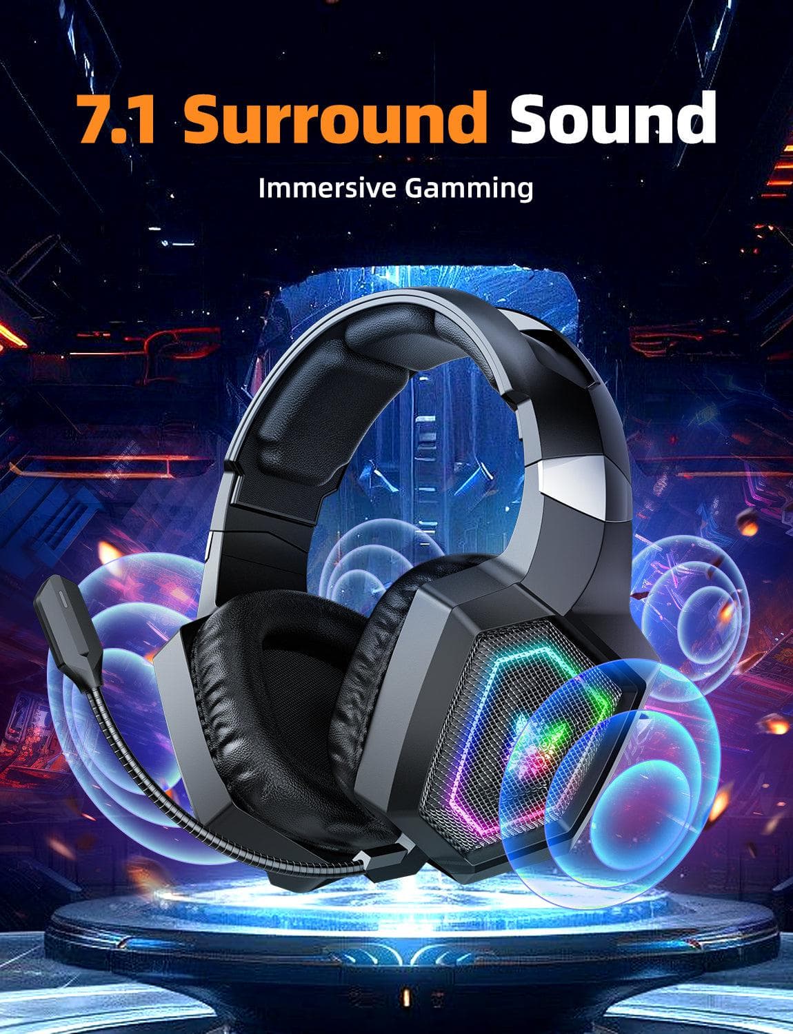 Diadema ONIKUMA GT806 — Gaming Inalámbrica BT 5.4 - 2