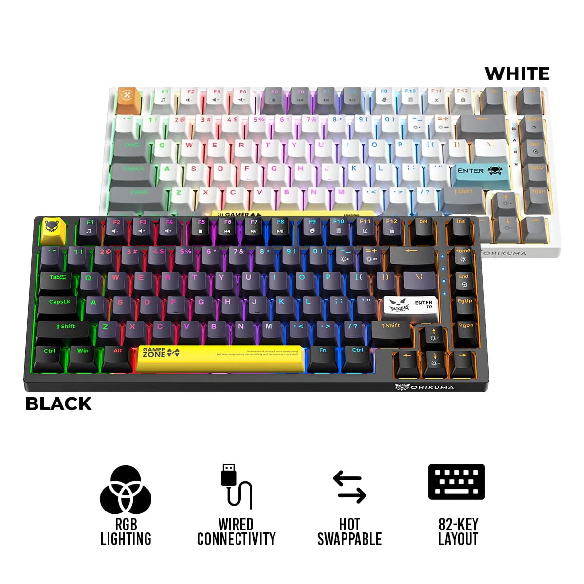 Teclado ONIKUMA G58 — 82 Teclas Hot-Swap - 1