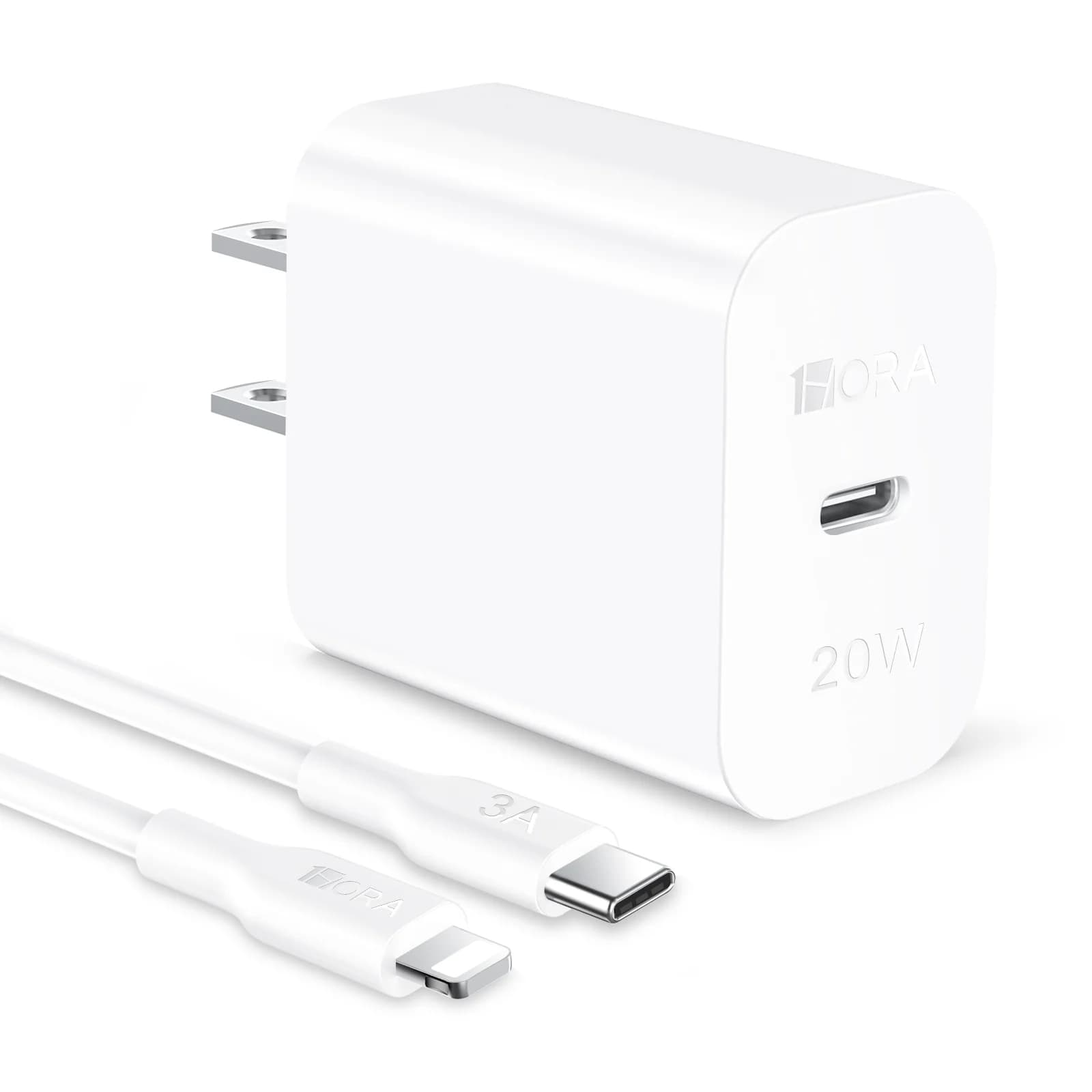 Cargador 1HORA GAR154 — 20W + Cable Tipo C/Lightning - 1