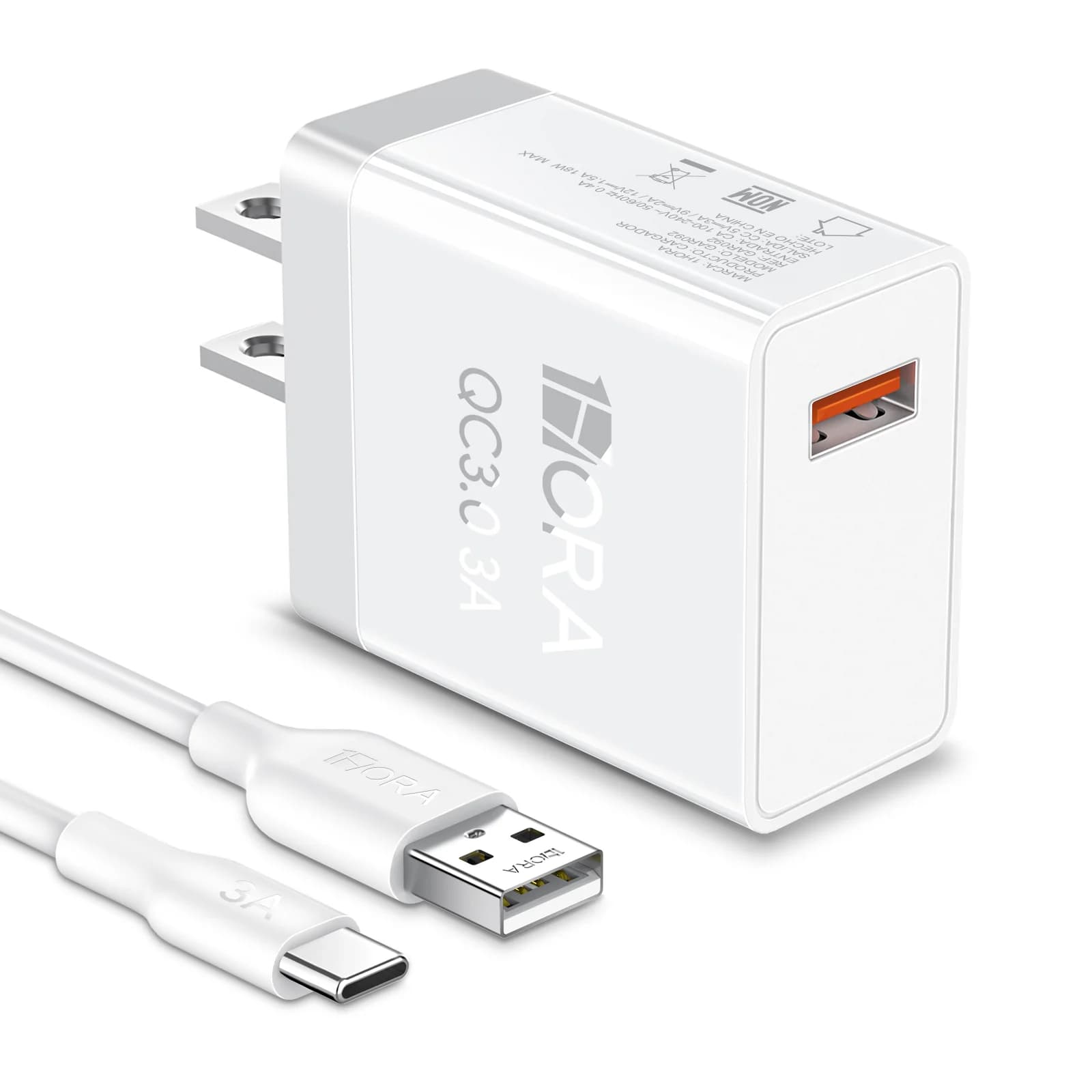 Cargador 1HORA GAR092 — 18W QC 3.0 + Cable Tipo C - 2