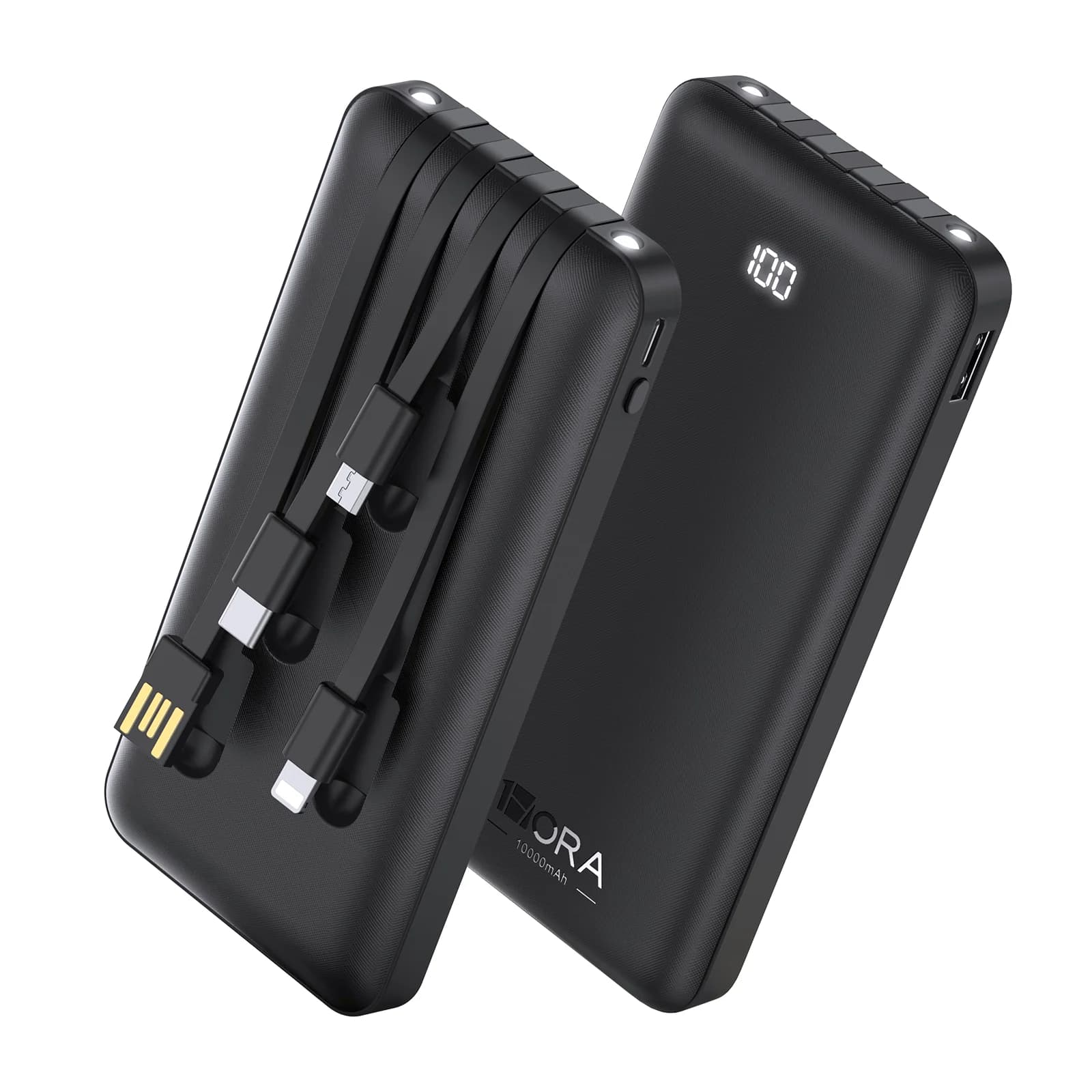 Power Bank 1HORA GAR148 — 10.000 mAh 3 Cables Integrados - 1